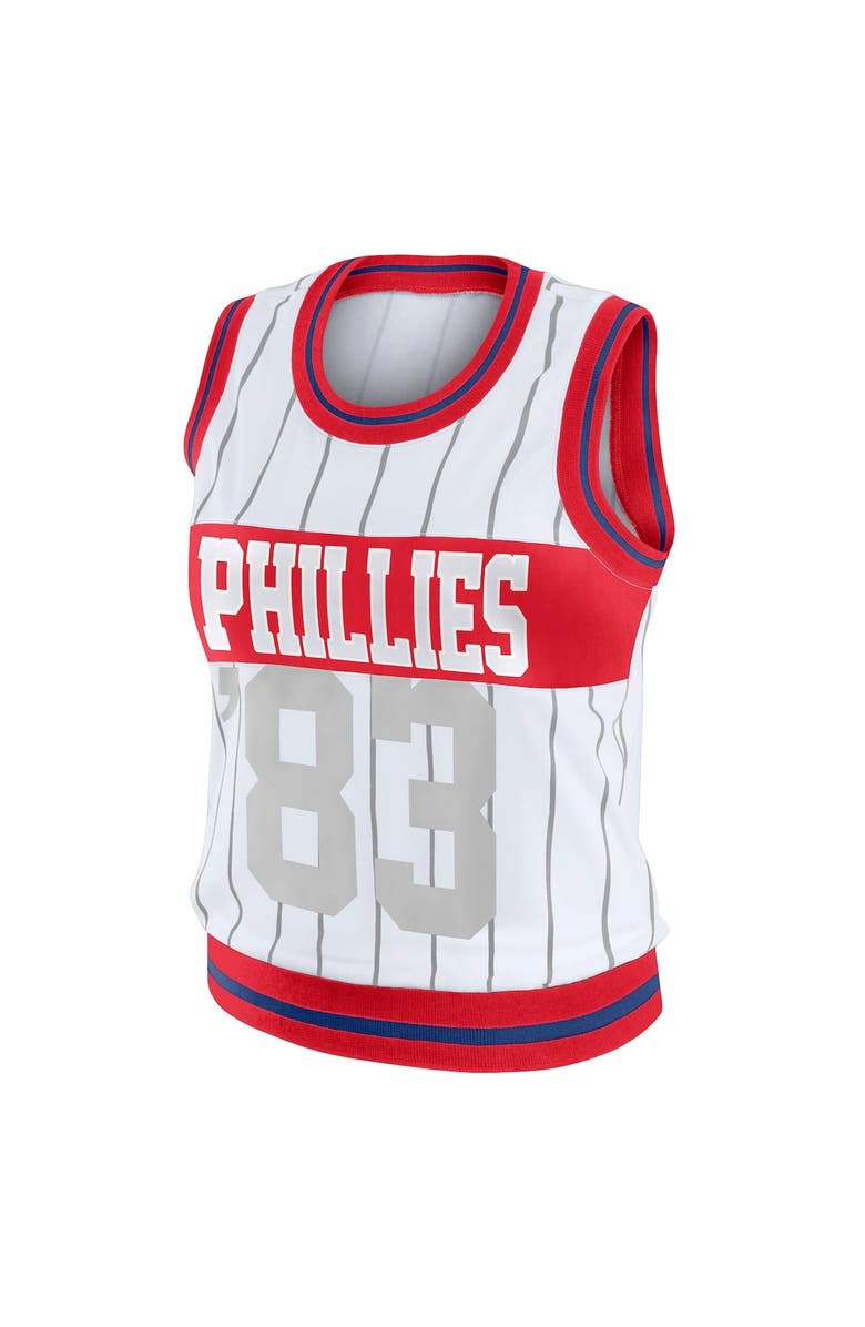 WEAR by Erin Andrews Women's WEAR by Erin Andrews White Philadelphia Phillies Sporty Tank Top, Alternate, color, White
