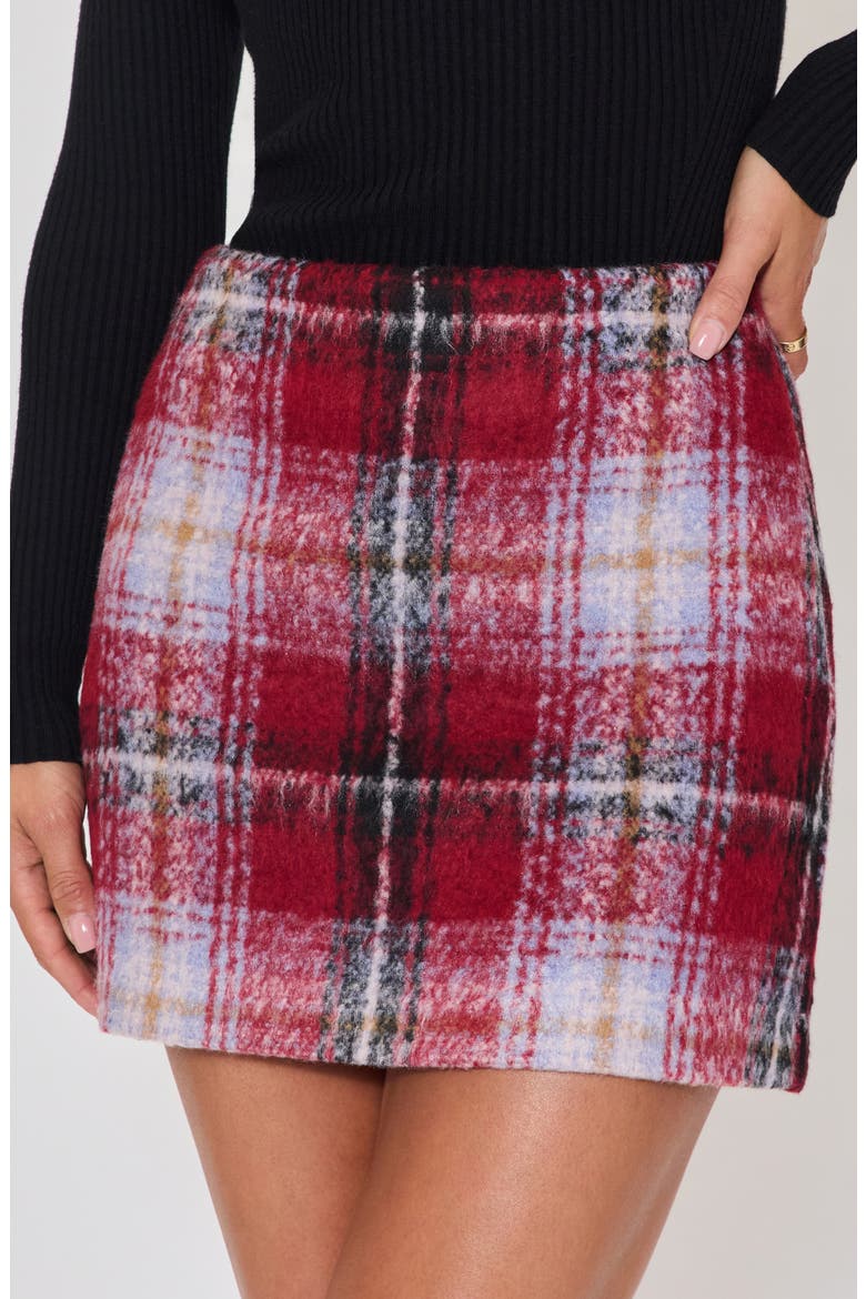 Margaret Plaid Miniskirt, Alternate, color, BURGUNDY MULTI