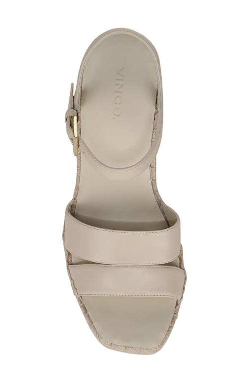 Vince Gwen Ankle Strap Espadrille Platform Wedge Sandal In Silver
