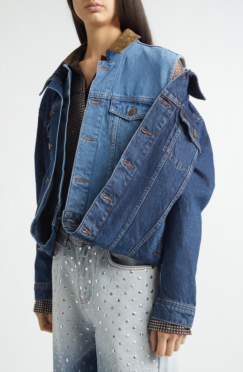 MONSE Loop Hem Doubled Denim Jacket, Alternate, color,