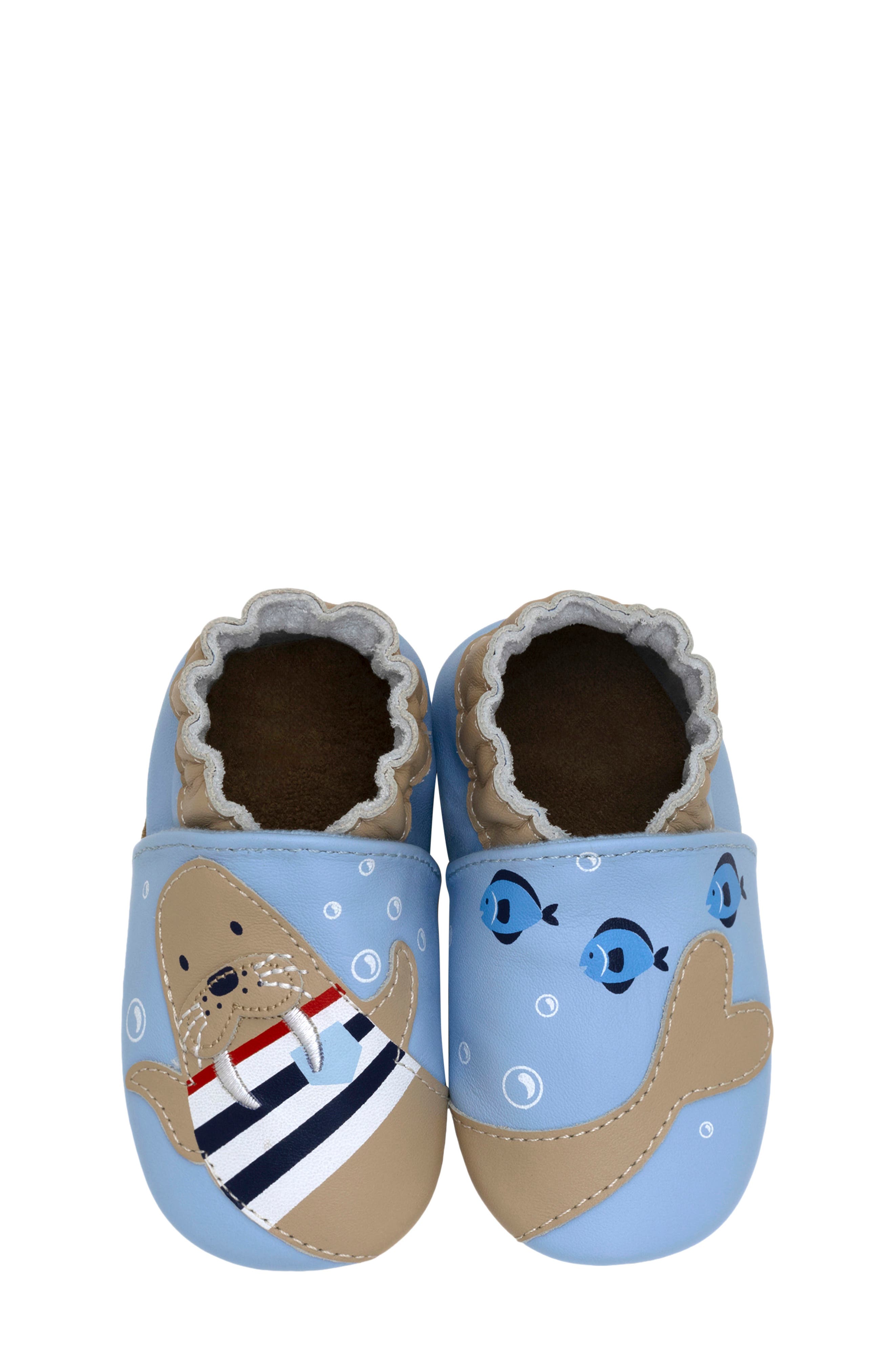 Robeez<sup>®</sup> Walrus Squad Crib Shoe, Alternate, color, 
