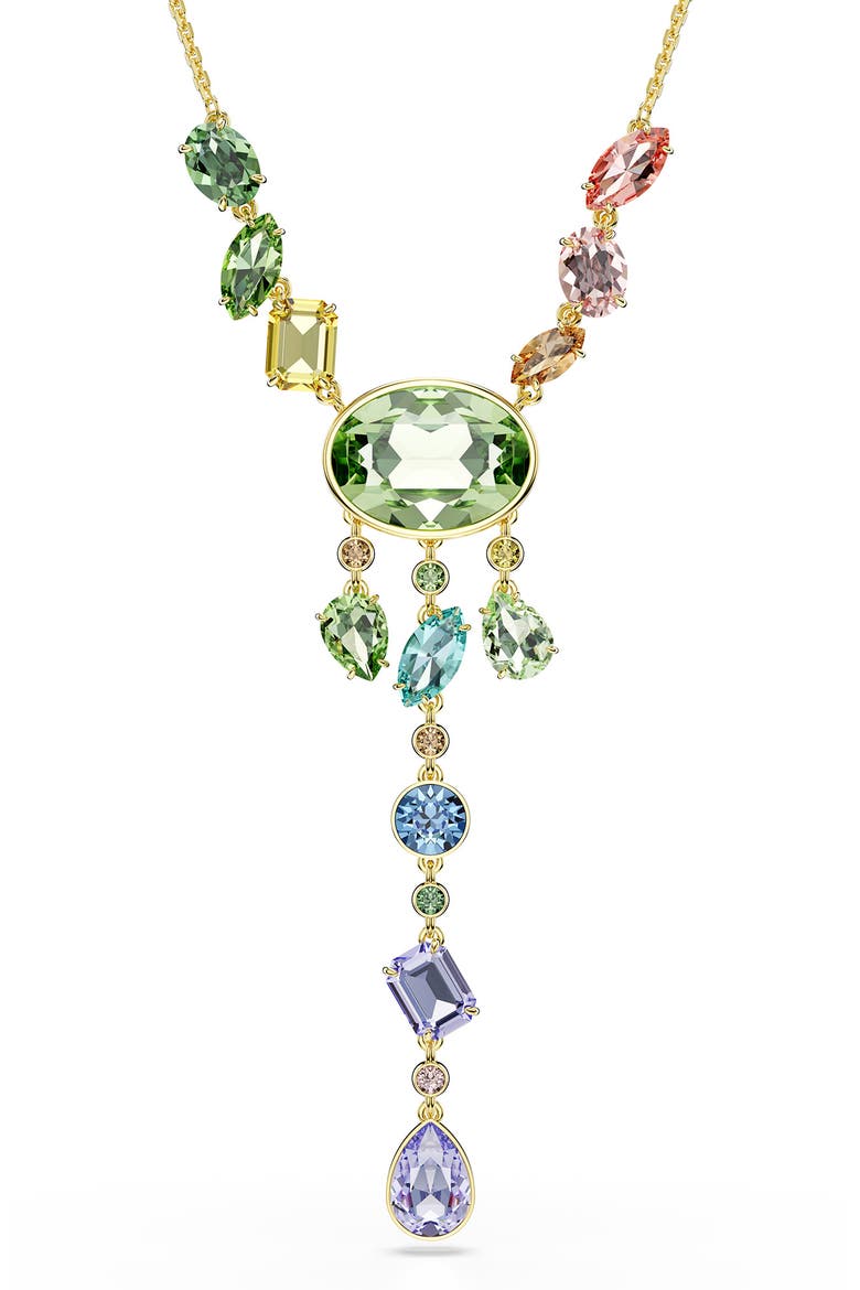 Gema Crystal Y-Necklace, Main, color, GOLD/ MULTI