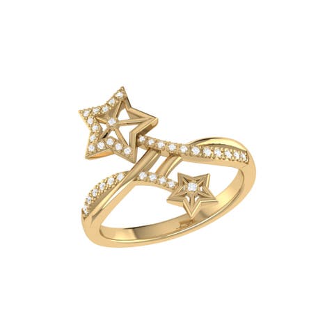 Stars Entwined Sterling Silver Diamond Ring