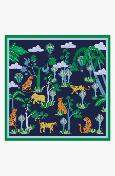 Jungle Carnival Double Sided Silk Scarf