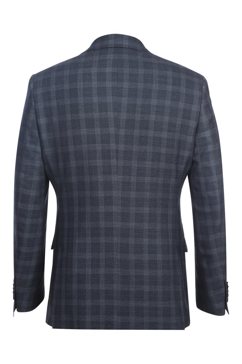 Plaid Two Button Notch Lapel Suit, Alternate, color, BLUE