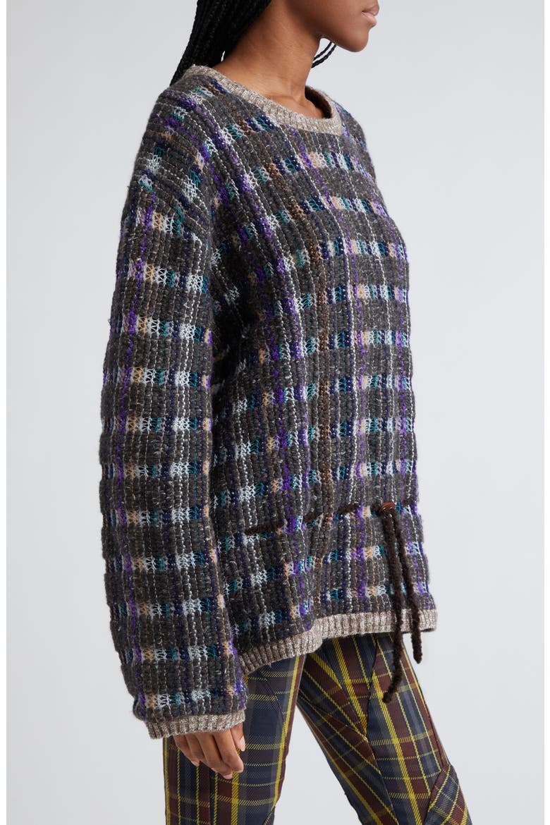 x Vitelli Plaid Crewneck Sweater, Alternate, color, VITELLI BROWN PLAID
