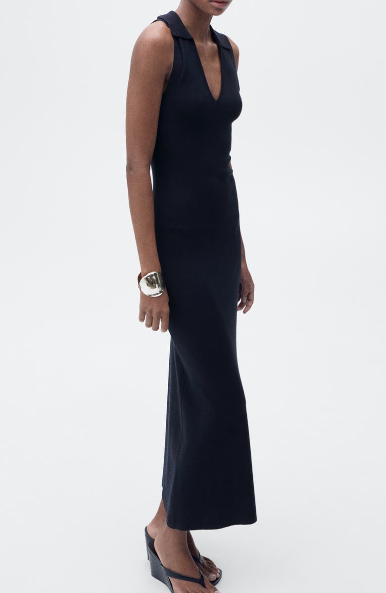 MANGO Collar Sleeveless Maxi Sweater Dress, Alternate, color, 