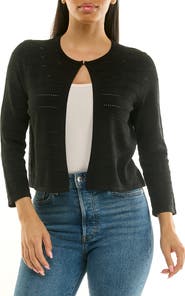 Nina Leonard Pointelle Stitch Bolero