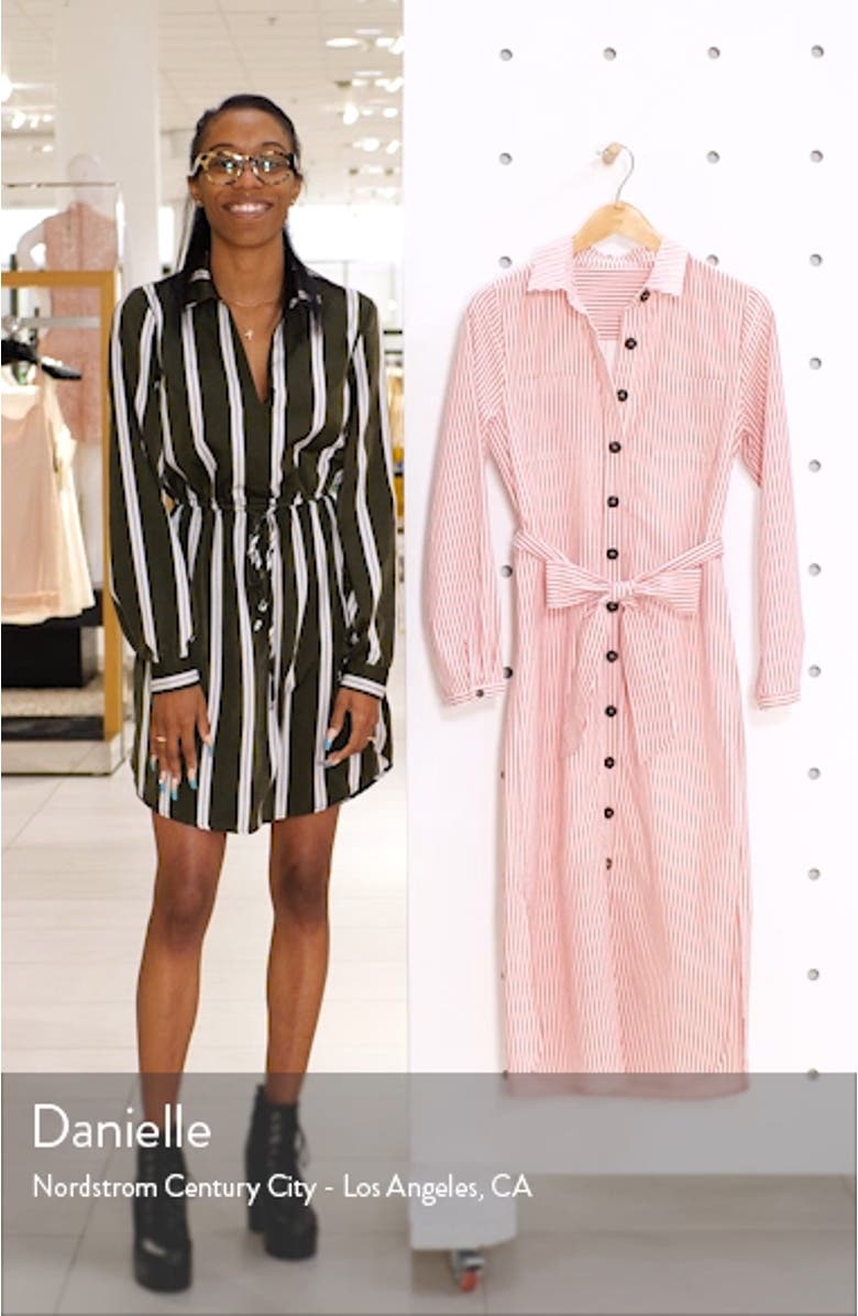 Stripe Belted Shirtdress, sales video thumbnail