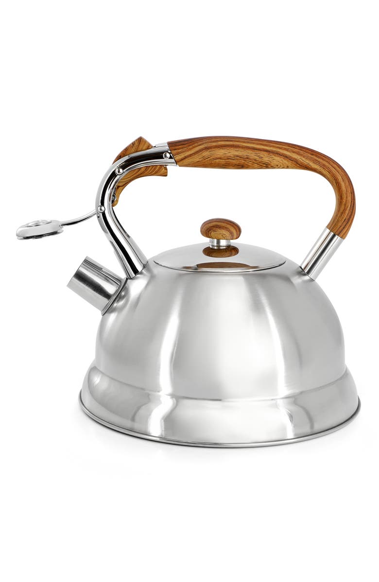 Mr. Coffee Woodmont 2 Quart Stovetop Whistling Tea Kettle, Alternate, color, Silver