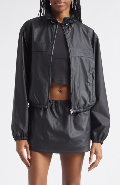 Shrunken Leather Track Jacket
