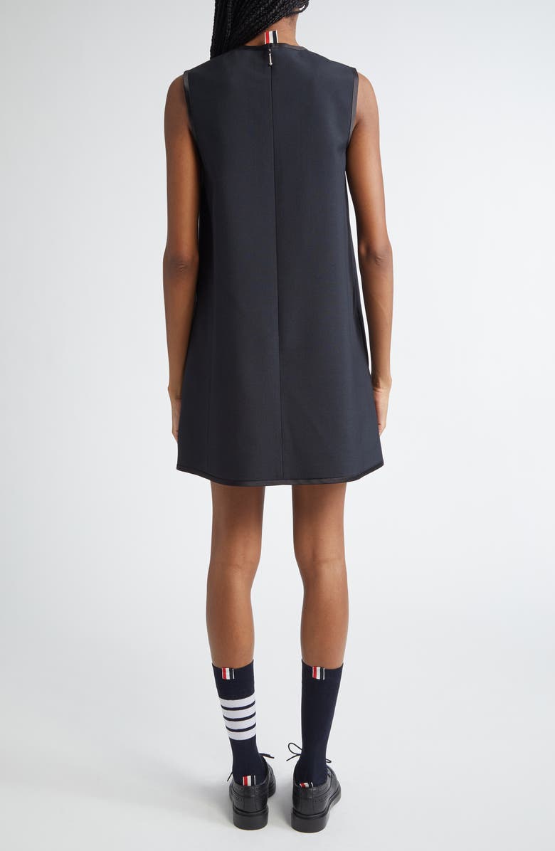 Thom Browne School Uniform Wool Blend Shift Minidress, Alternate, color, Black