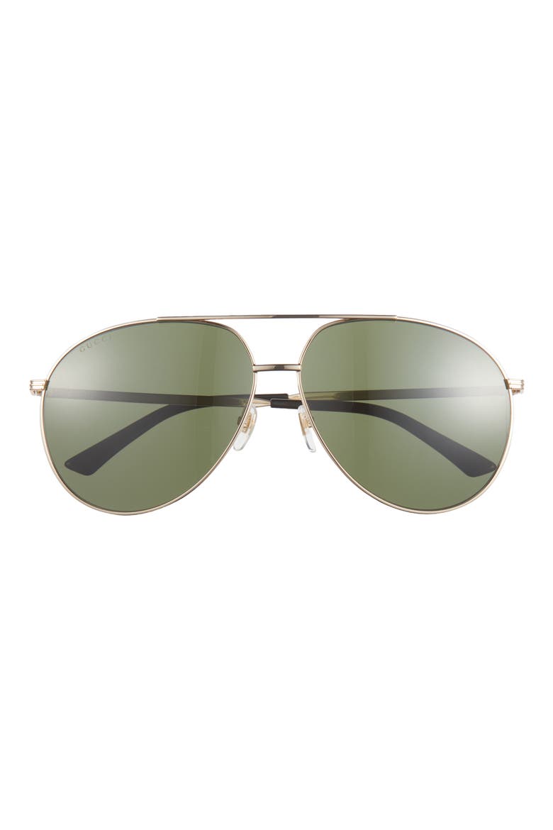 64mm Oversize Aviator Sunglasses, Main, color, GOLD GOLD GREEN