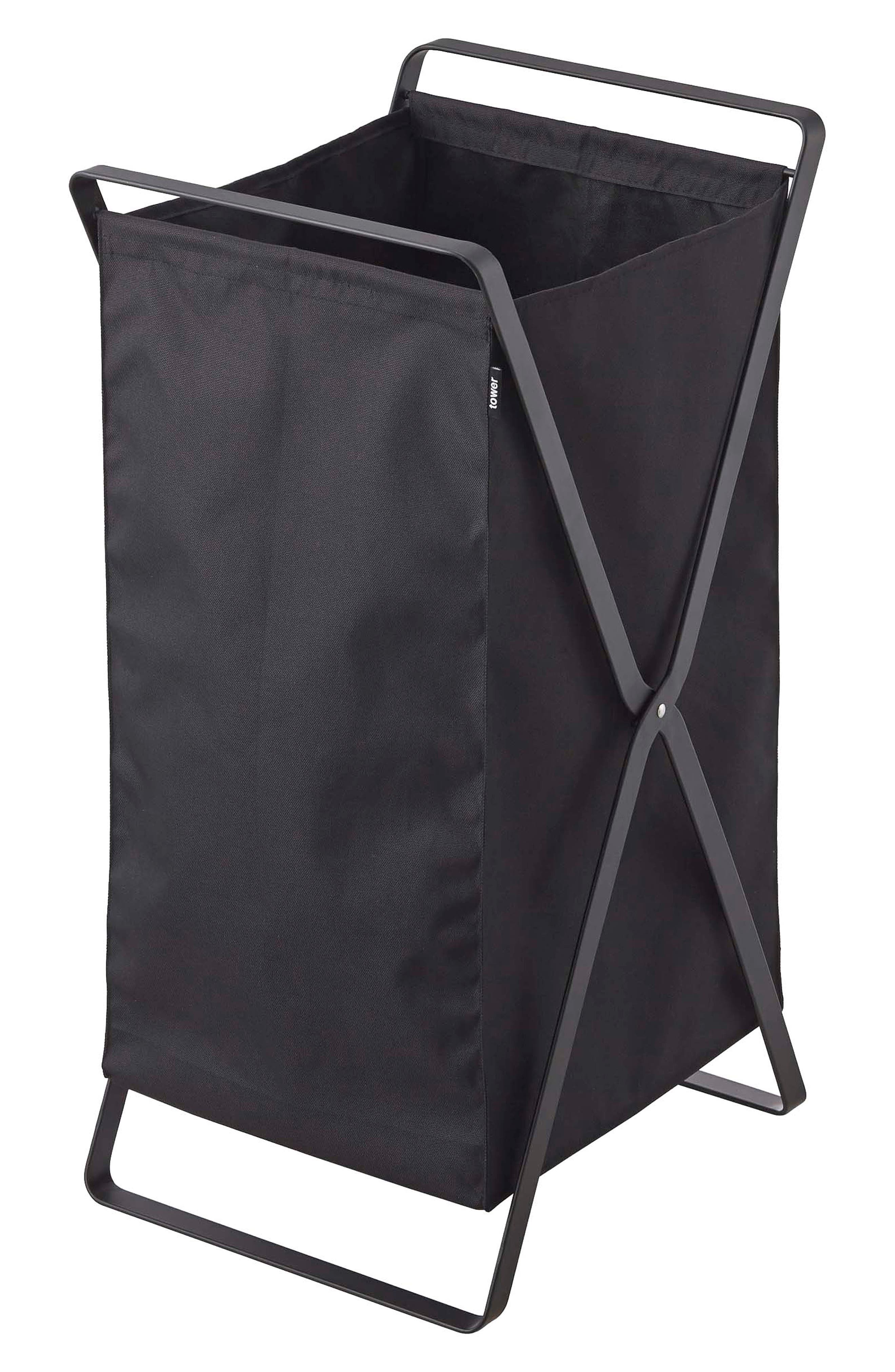 Yamazaki Tower Laundry Hamper in Black 