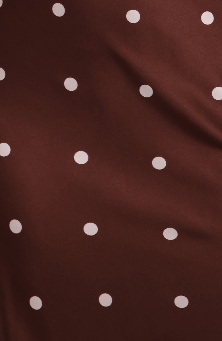 Petal & Pup Anika Dot One-Shoulder Satin Maxi Dress, Alternate, color,