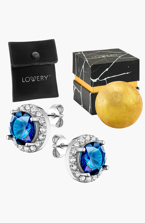 Sterling Silver Emerald Stud Earrings Bathbomb Gift Set
