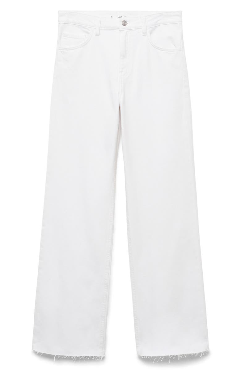 MANGO Danila High Waist Wide Leg Jeans, Main, color, White