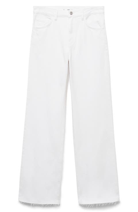 Danila Raw Hem High Waist Wide Leg Jeans (Regular & Plus)