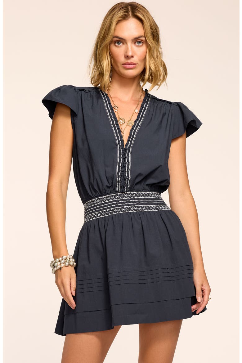 Tahlia Flutter Sleeve Minidress, Alternate, color, NAVY
