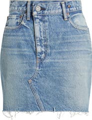 MOUSSY VINTAGE Thomoston Raw Hem Denim Miniskirt