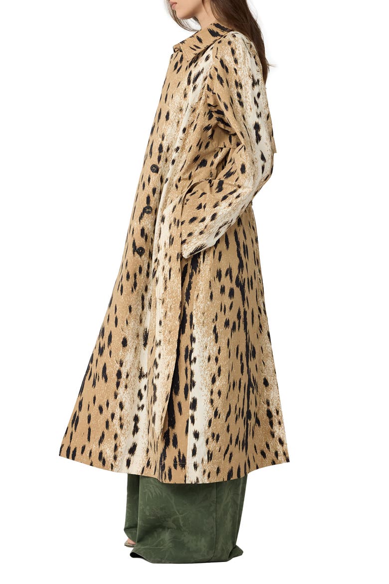 Kamirah Animal Print Trench Coat, Alternate, color, LEOPARD FAWN NEUTRAL BIG