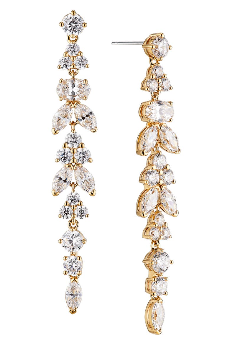 Prima Linear Drop Earrings, Main, color, GOLD