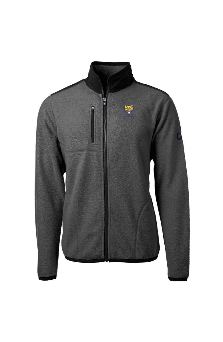 Cutter & Buck Men's Cutter & Buck  Gray/Black Fort Valley State Wildcats Cascade Eco Sherpa Fleece Full-Zip Jacket, Alternate, color, 