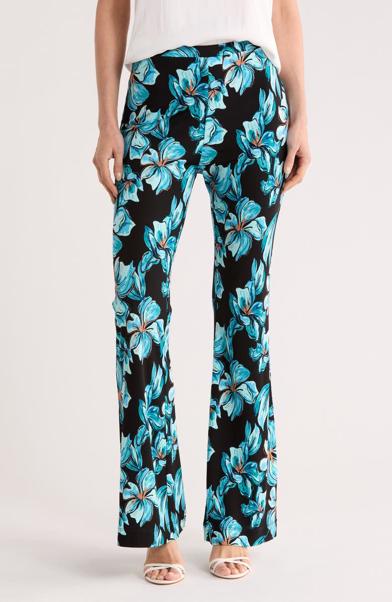 DVF Brooklyn Flare Pants, Main, color, Opera Floral Black