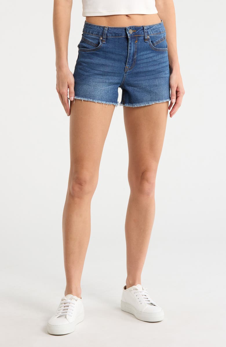 Vigoss Seam Detail Cutoff Shorts, Main, color, Dark Wash
