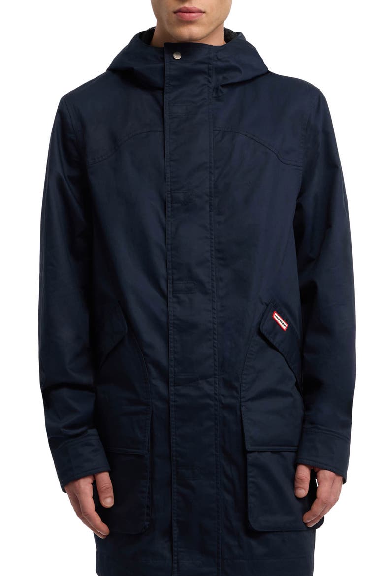 Downing Hooded Rain Jacket, Main, color, NIGHT SKY