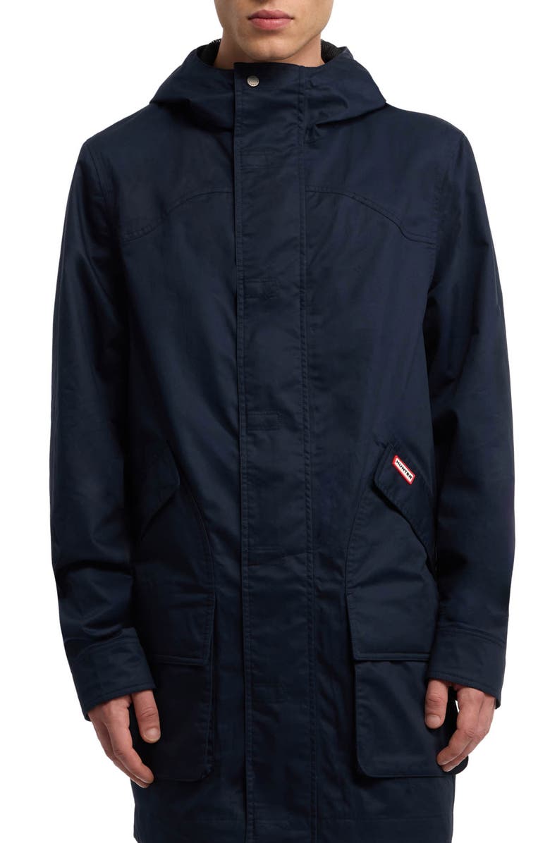 Hunter Downing Hooded Rain Jacket, Main, color, Night Sky