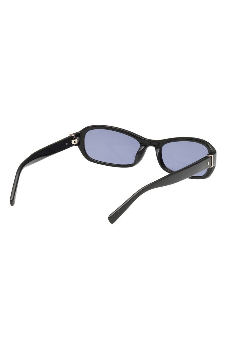 ABERCROMBIE & FITCH 55mm Rectangular Sunglasses, Alternate, color, Shiny Black / Smoke Lens