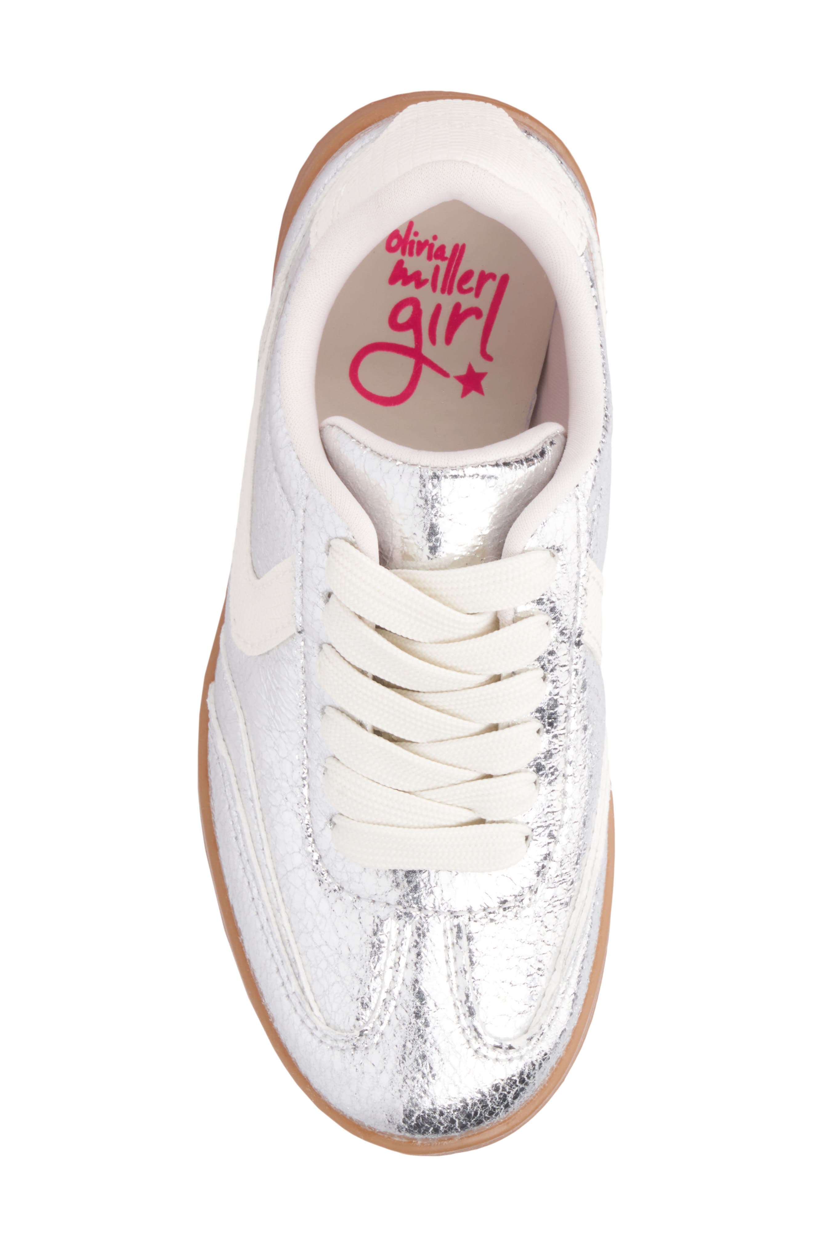 OLIVIA MILLER Kids' Shimmer Sneaker, Alternate, color, Silver