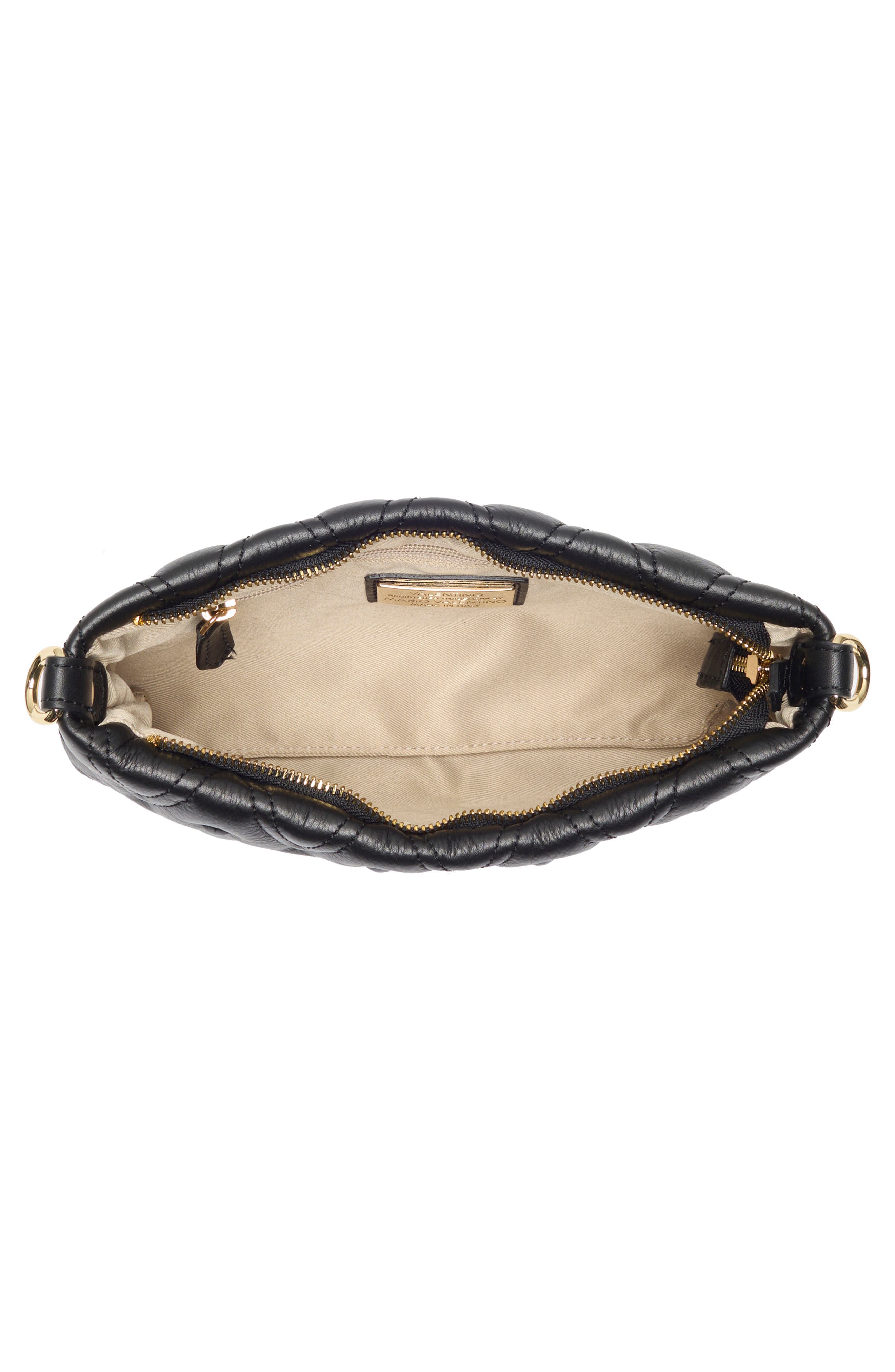 VALENTINO BY MARIO VALENTINO Vanille Diamond Quilted Leather Shoulder Bag, Alternate, color, Black