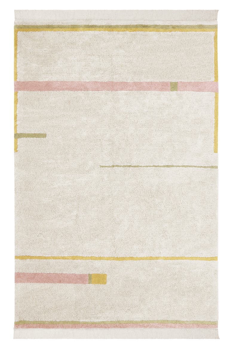 Lane Fringe Trim Washable Cotton Blend Rug, Main, color, VINTAGE NUDE