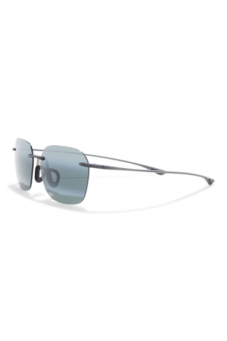Polarized Rectangular Sunglasses, 50mm, Alternate, color, GREY GREY GREY
