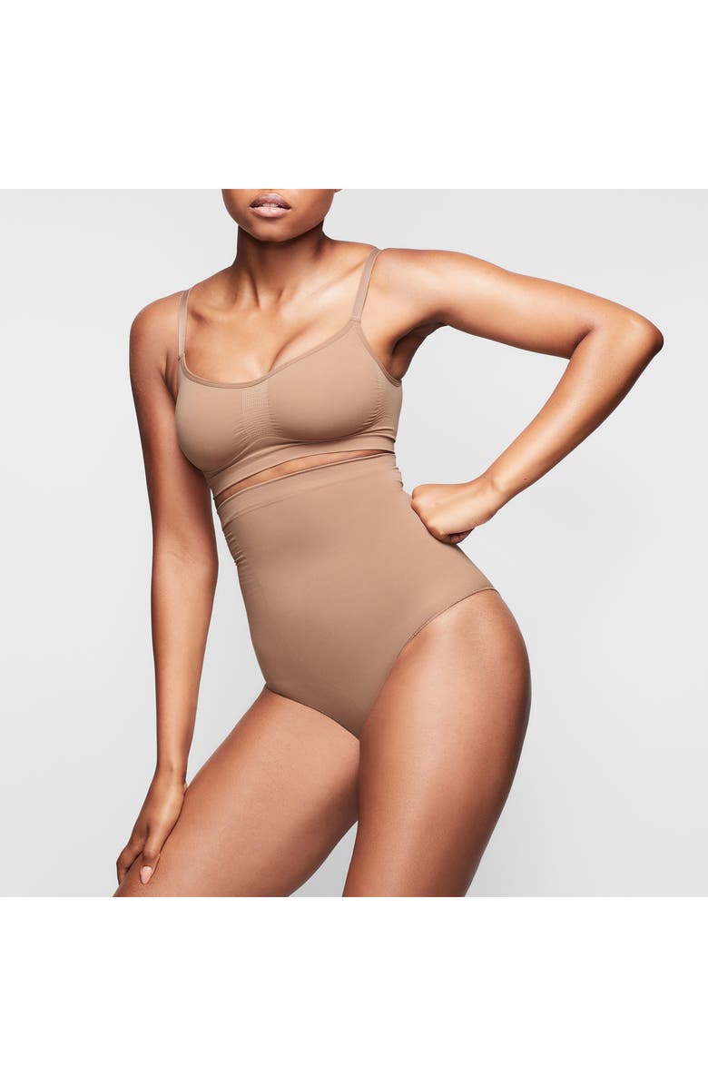 SKIMS Seamless Sculpt High Waist Briefs, Alternate, color, Sienna