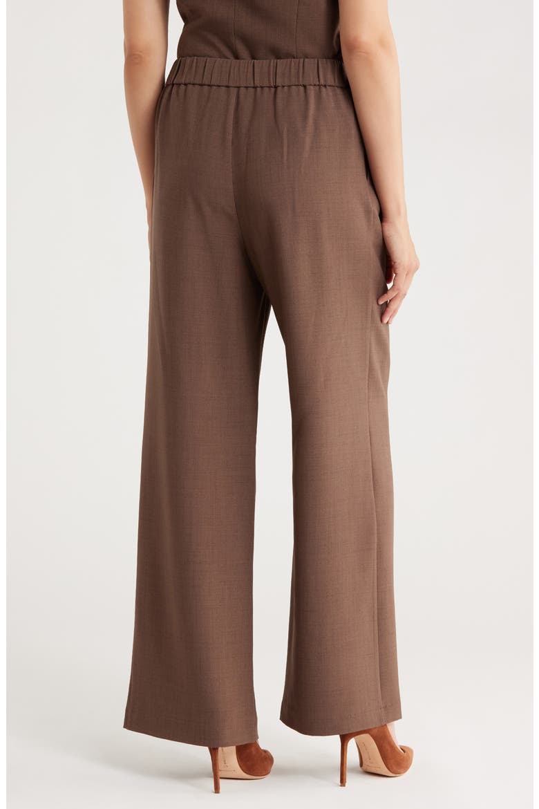 Pull-On Wide Leg Pants, Alternate, color, DARK BROWN MELANGE