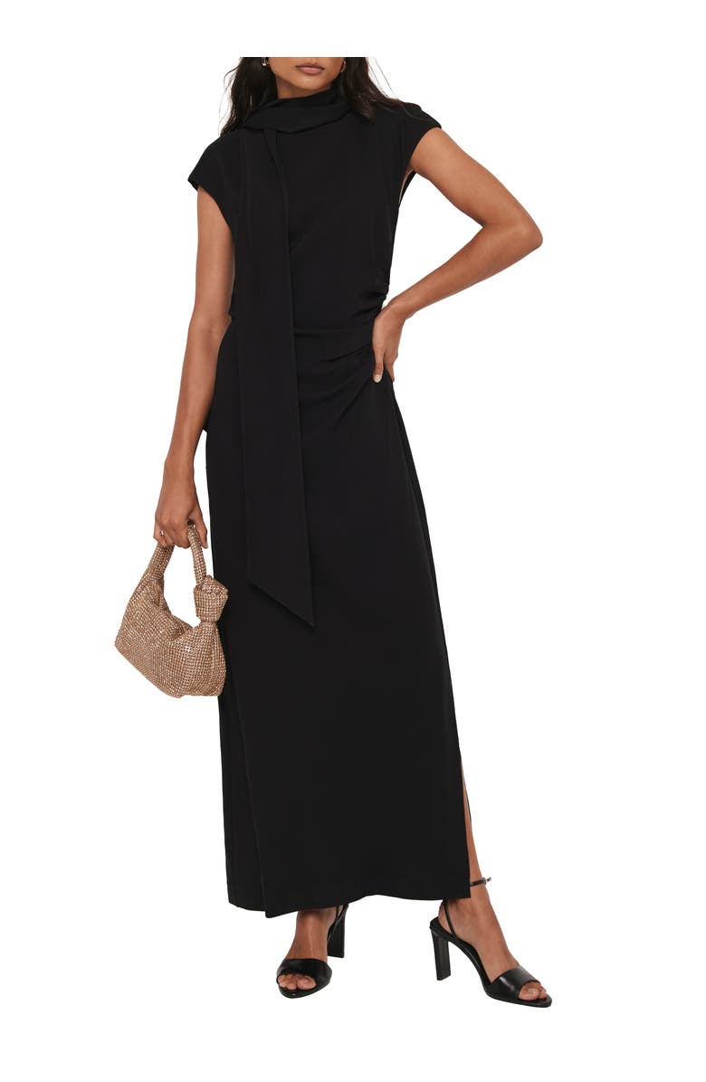 MINT VELVET Bow Maxi Dress, Main, color, Black