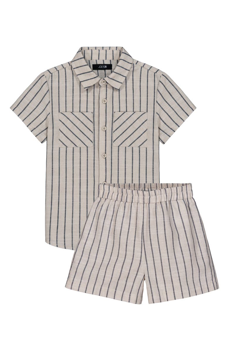 Joe's Jeans Kids' Stripe Shirt & Shorts Set, Main, color, Beige