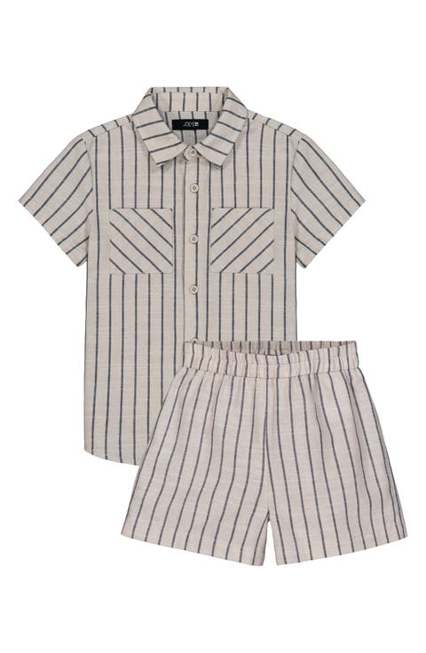 Kids' Stripe Shirt & Shorts Set (Little Kid)