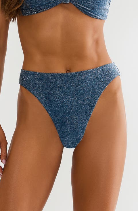 Amarie Metallic High Waist Bikini Bottoms