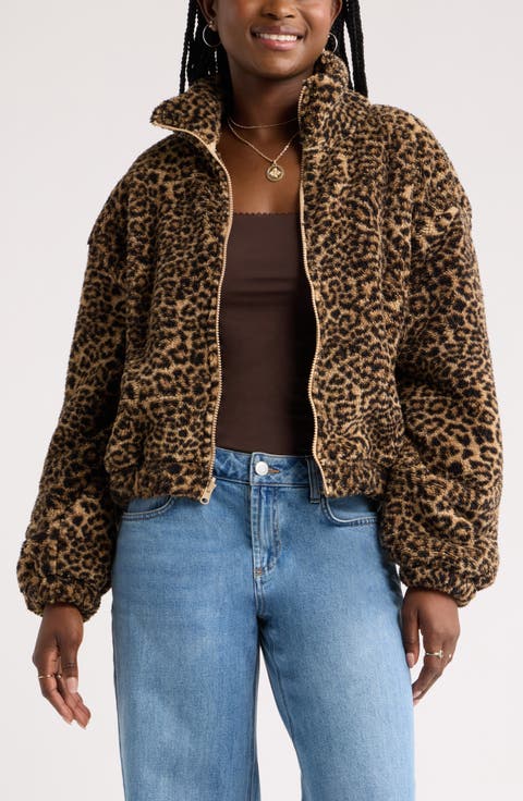 Print Fleece Zip Jacket