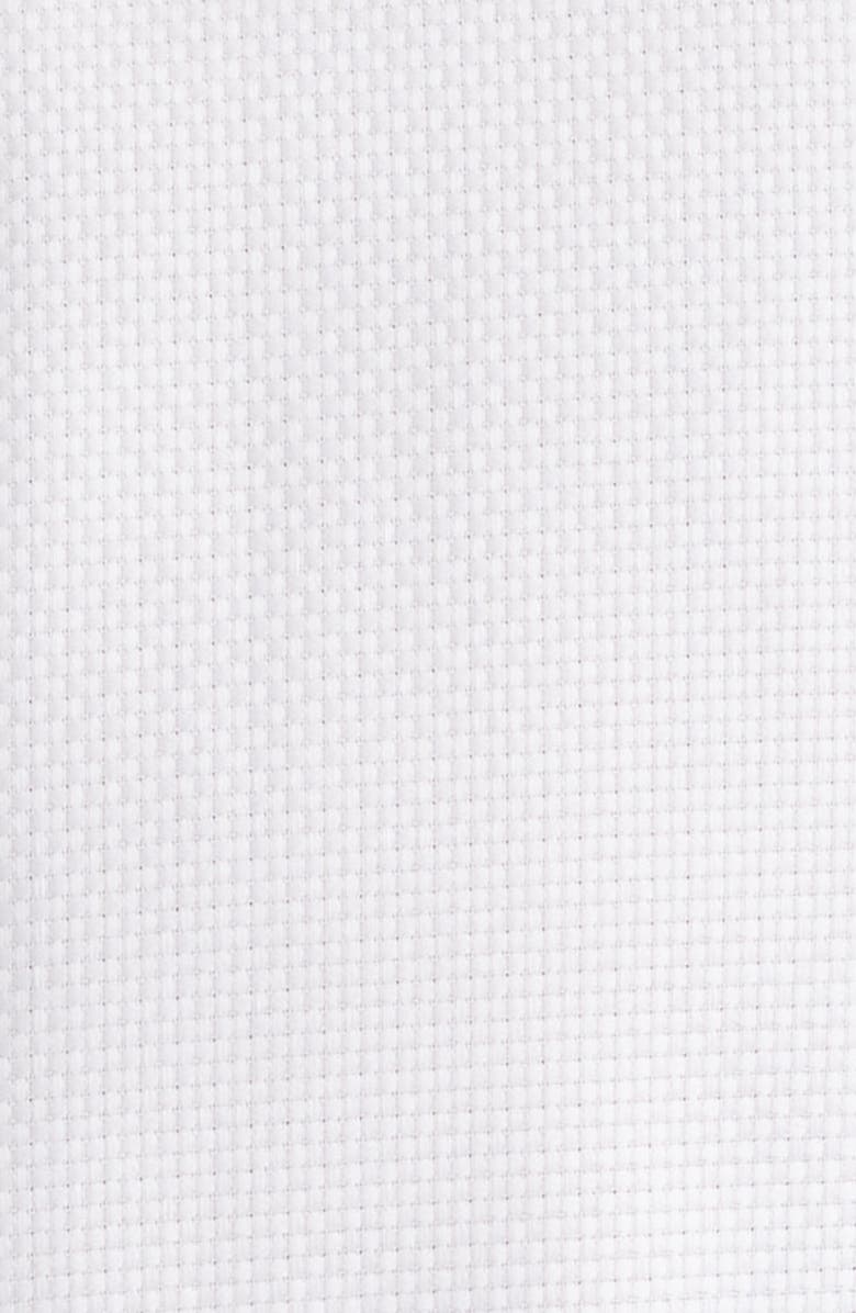 Lorenzo Uomo Trim Fit Solid White Textured Cotton Tuxedo Shirt, Alternate, color, White