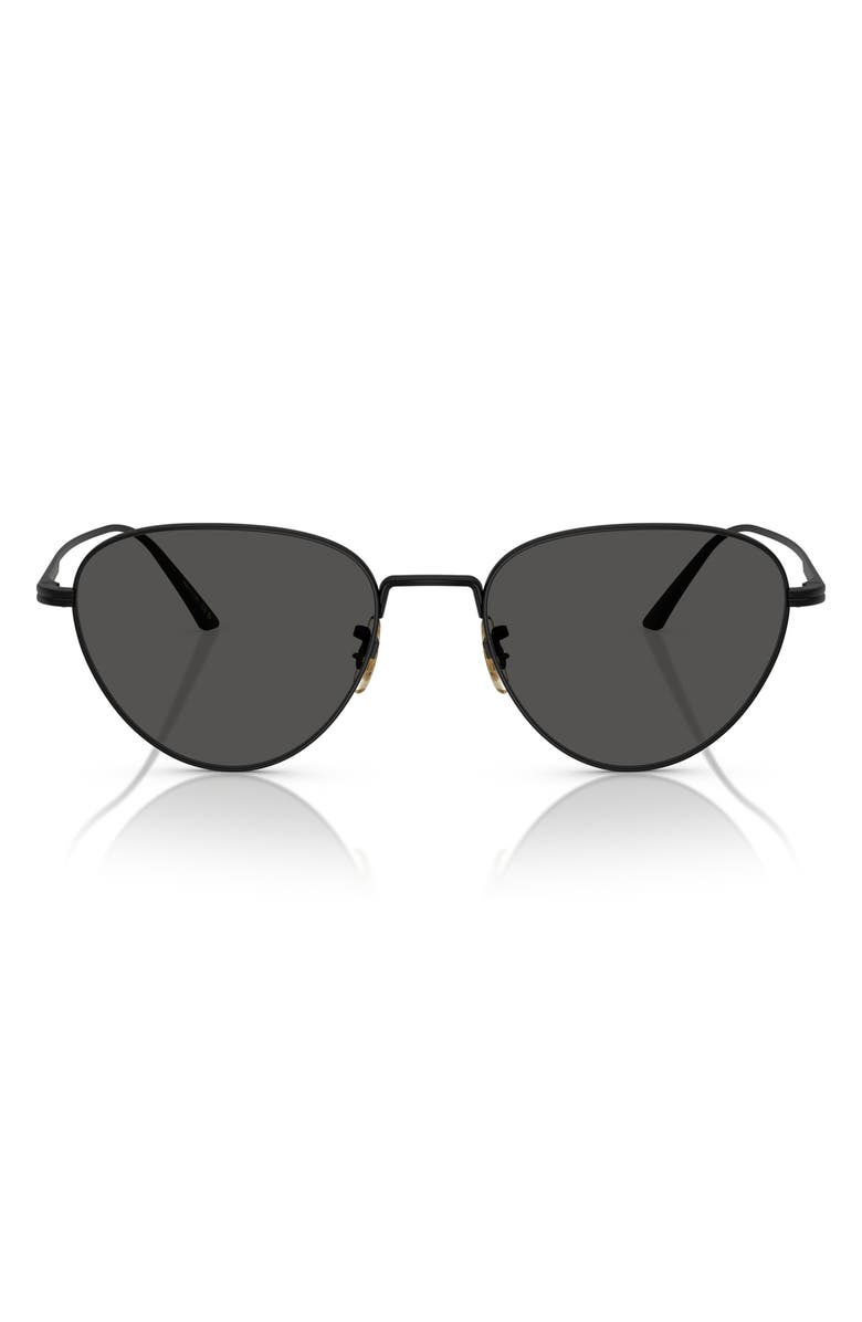 Oliver Peoples 52mm Cat Eye Sunglasses, Main, color, Matte Black / Grey