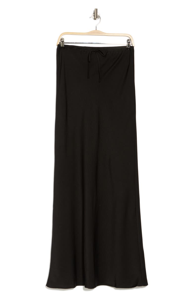 WAYF Drawstring Maxi Skirt, Alternate, color, Black