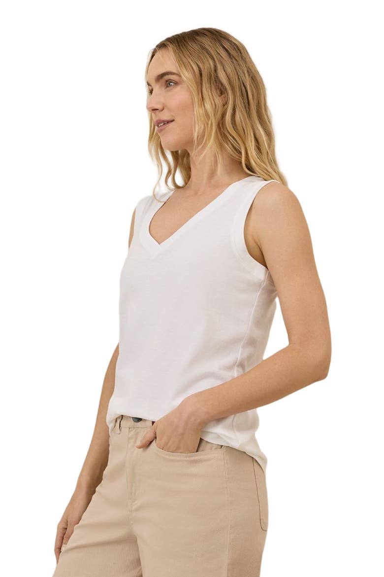 Organic Cotton Softspun V-Neck Tank, Alternate, color, White