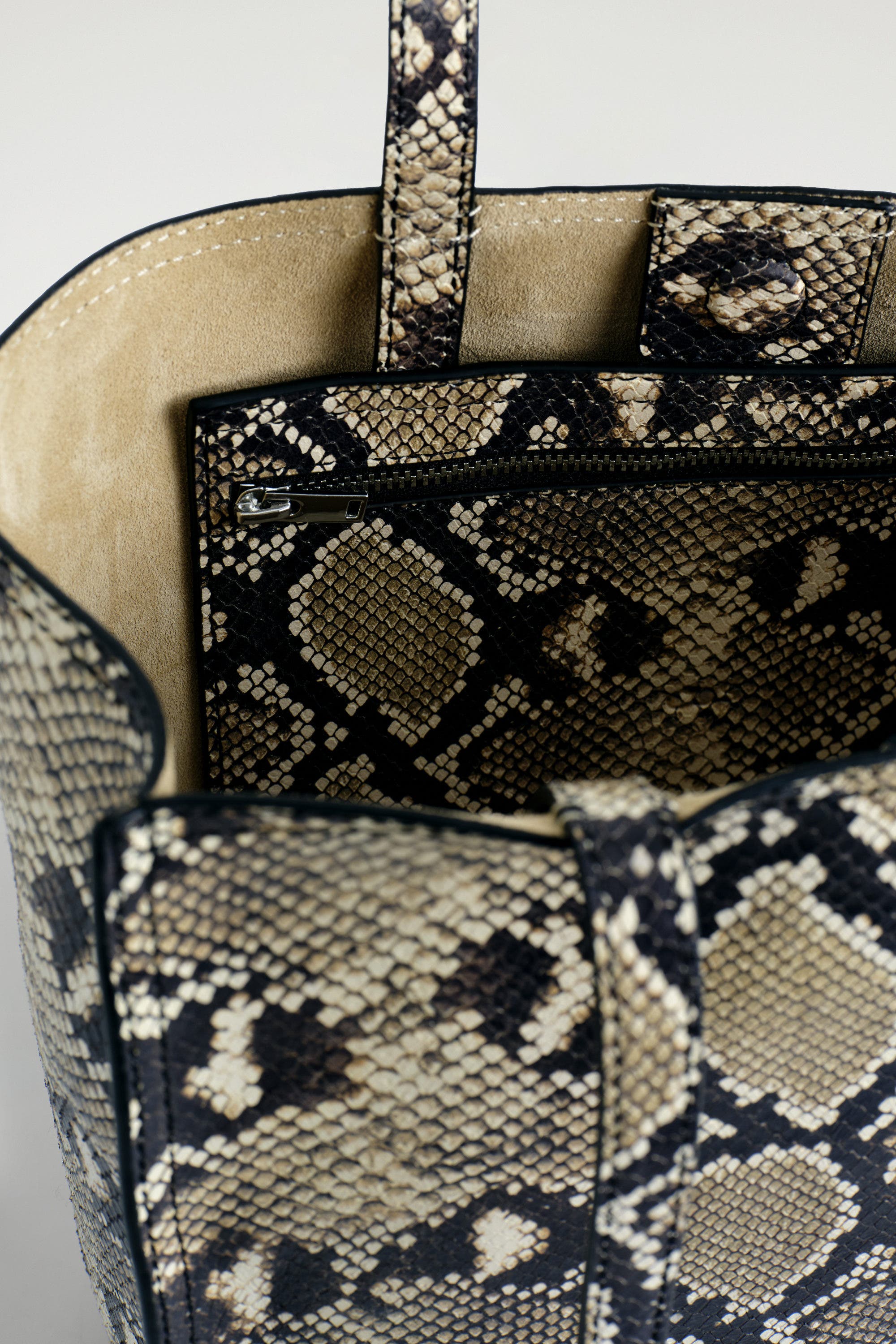 COS Townhouse Shopper Bag - Leather, Alternate, color, Beige / Snakeskin Effect