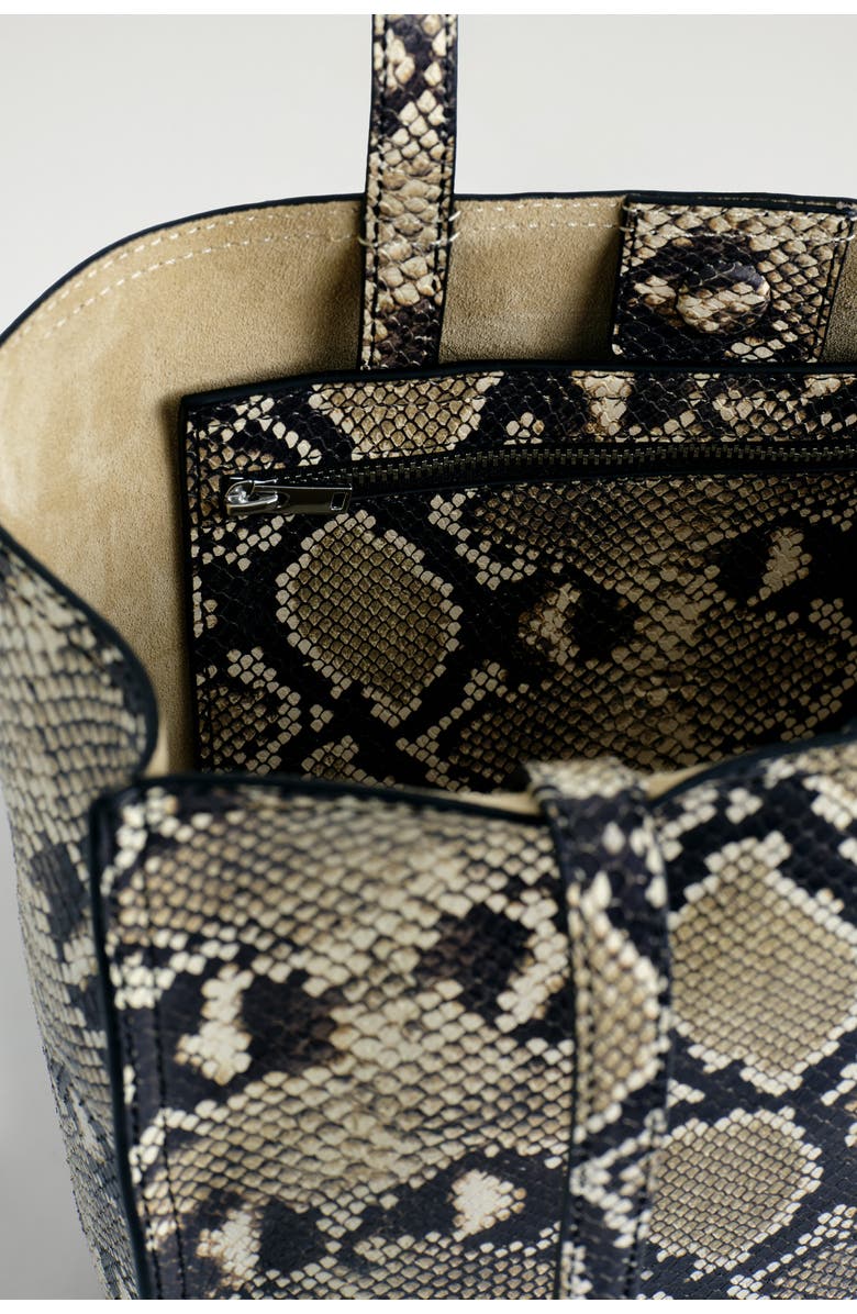 COS Townhouse Shopper Bag - Leather, Alternate, color, Beige / Snakeskin Effect