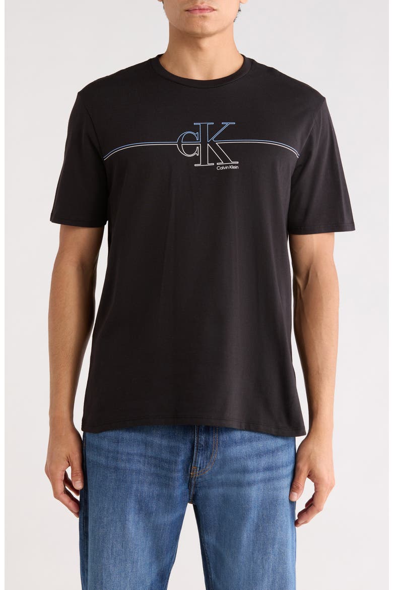 Logo Line Graphic T-Shirt, Main, color, BLACK